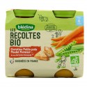 Blédina Les Récoltes Bio Petits Pots Bébé Carottes Petits Pois Poulet Fermier Dès 6 Mois Les 2 Pots De 200G