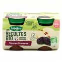 Blédina Les Récoltes Bio Compotes Bébé Pommes Pruneaux Dès 4/6 Mois Les 2 Pots De 130 G