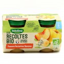 Blédina Les Récoltes Bio Compotes Bébé Pommes Nectarines Bananes Dès 6 Mois Les 2 Pots De 130 G