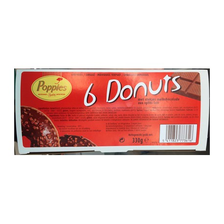 Poppies Donuts Choco X6 330G
