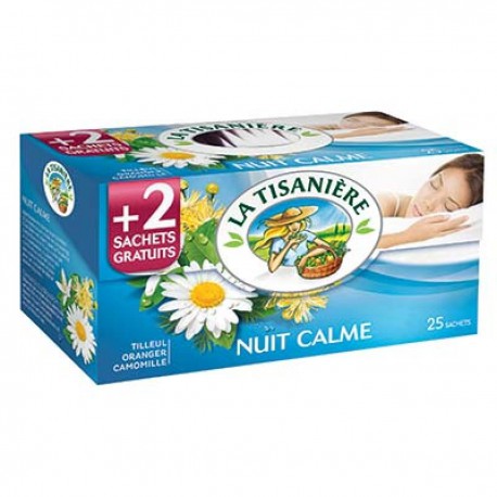 Infusion Nuit Calme 25+2 Sach.Gratuit La Tisaniere