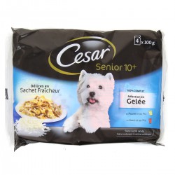 Pack 4X100G Delices Senior En Gelee Cesar