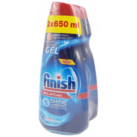 Finish 2X650Ml All In 1 Dishwashing Machines Gel