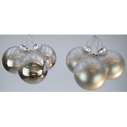 Lot 3 Boules Argent Et Neige