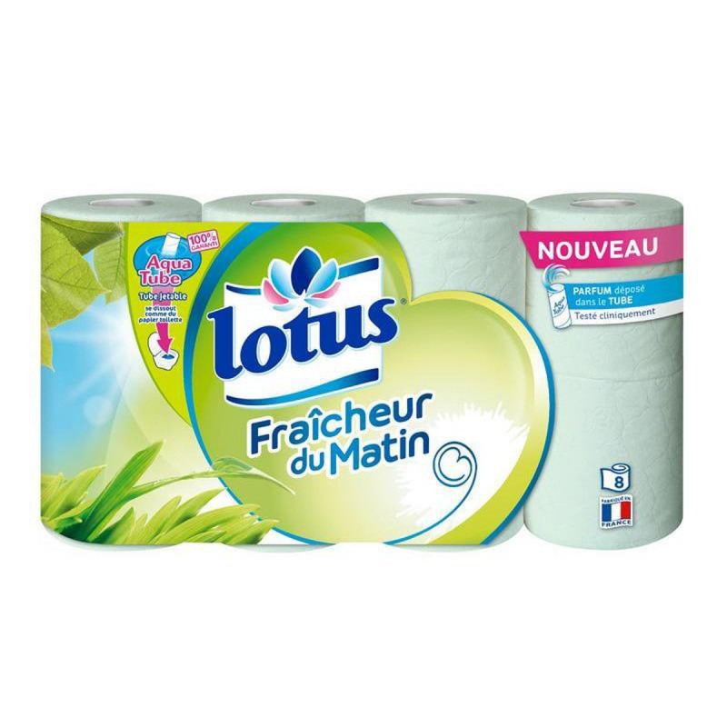 8 Rouleaux Papier Toilette Parfum Fraicheur Matinale Lotus - DRH MARKET Sarl