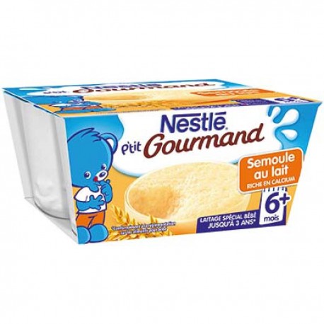 Nestle P Tit Gourmand Semoule Au Lait Dès 6 Mois Nestlé 4X100G