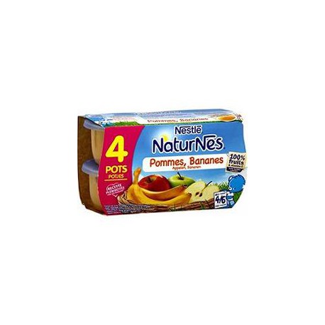 Pack 4X130G Naturnes Pomme/Banane Nestle
