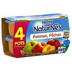 Pack 4X130G Naturnes Pomme/Peche Nestle