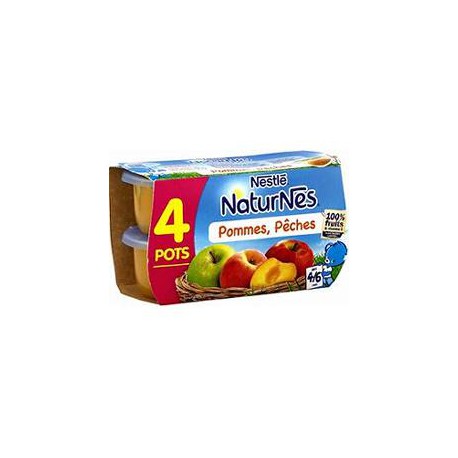 Pack 4X130G Naturnes Pomme/Peche Nestle