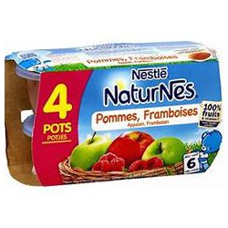 Pack 4X130G Naturnes Pomme/Framboise Nestle