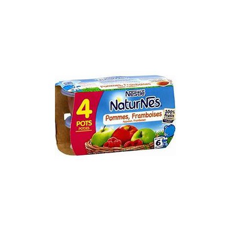 Pack 4X130G Naturnes Pomme/Framboise Nestle