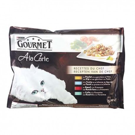 Pack 4X85G Poulet/Boeuf/Poisson Gourmet