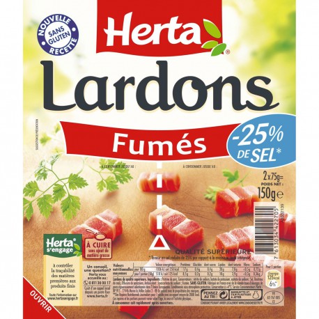 Herta Lardon -25% De Sel Herta 150G