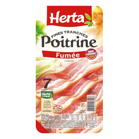 100G 7 Tranches Poitrine Fume Herta