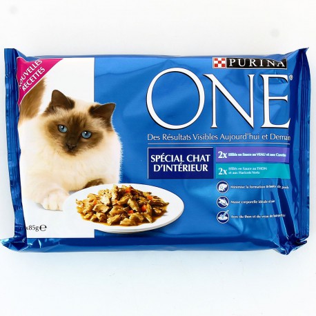 Pack 4X85G One Chaton Int Veau/Thon Purina One