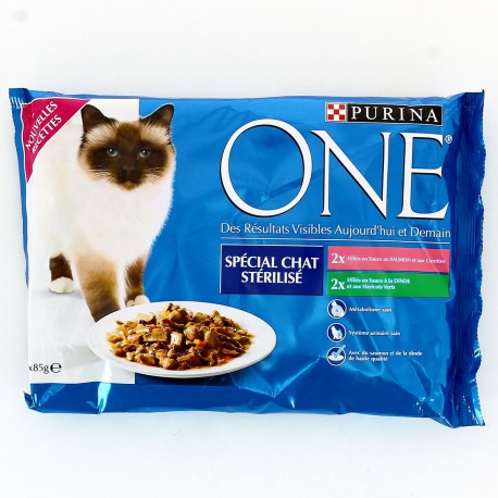 Pack 4X85G Specila Chat Sterilise Saumon/Dinde Purina One