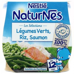 Pack 2X200G Naturnes Slcn Legumes Verts/Riz/Saumon Nestle