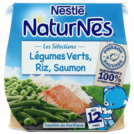 Pack 2X200G Naturnes Slcn Legumes Verts/Riz/Saumon Nestle