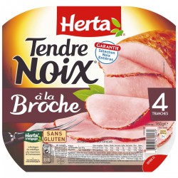 160G 4 Tranches Jambon Tendre Noix Broche Herta