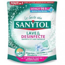 24 Doses Tablettes Lave Vaisselle Sanytol
