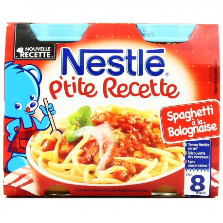Pack 2X200G Petite Recette Spaghetti Bolognaise Nestle
