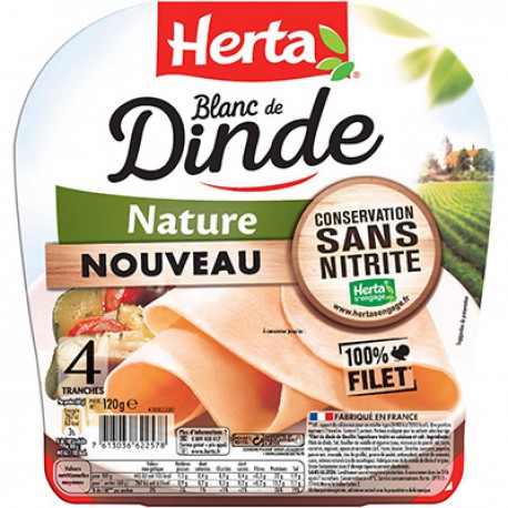 Herta Blc Dinde Nature 4T 120G