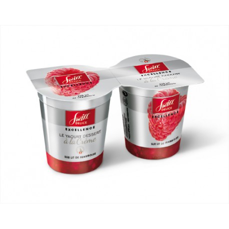 2X125G Yaourt Excel Framboise 8% Swiss Delice