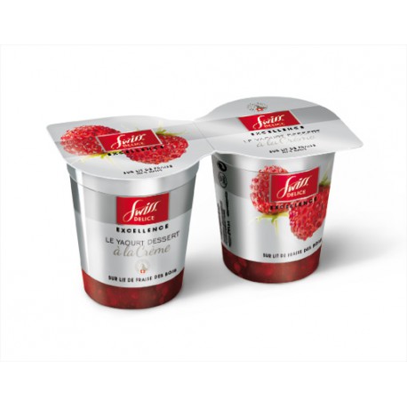 2X125G Yaourt Excel Fraise Des Bois Swiss Delice