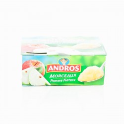 4X100G Compote Pomme Nature Fondante Andros