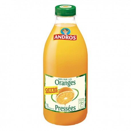 Bouteille 1L Pet Jus Orange Andros