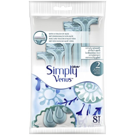8 Rasoirs Jetabables Simply Venus Gillette