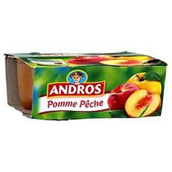 4X100G Compote Pomm/Peche Andros