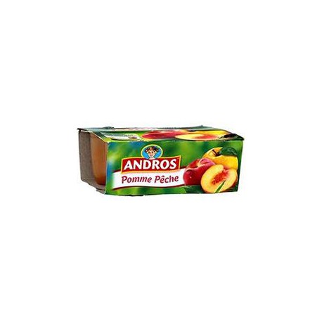 4X100G Compote Pomm/Peche Andros
