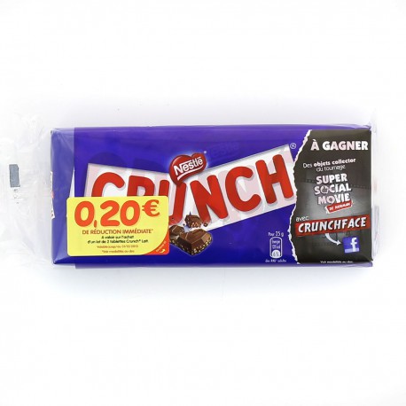 Crunch tablette de chocolat au lait 2x100g