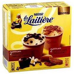 4X100Ml Glace Vanille/Chocolat/Speculoos La Laitiere